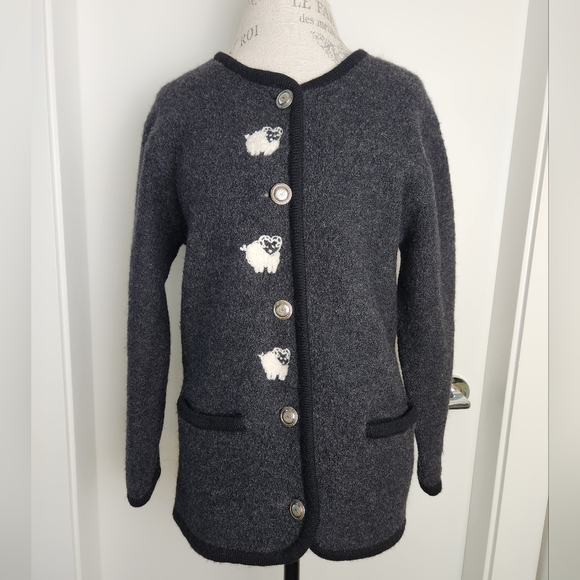 Boiled Wool Sheep Cardigan Coat - Picture 1 of 14
